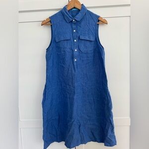 J. McLaughlin Indigo Linen Dress Size Small